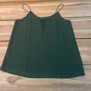 NAKED ZEBRA green tank top with braided detail